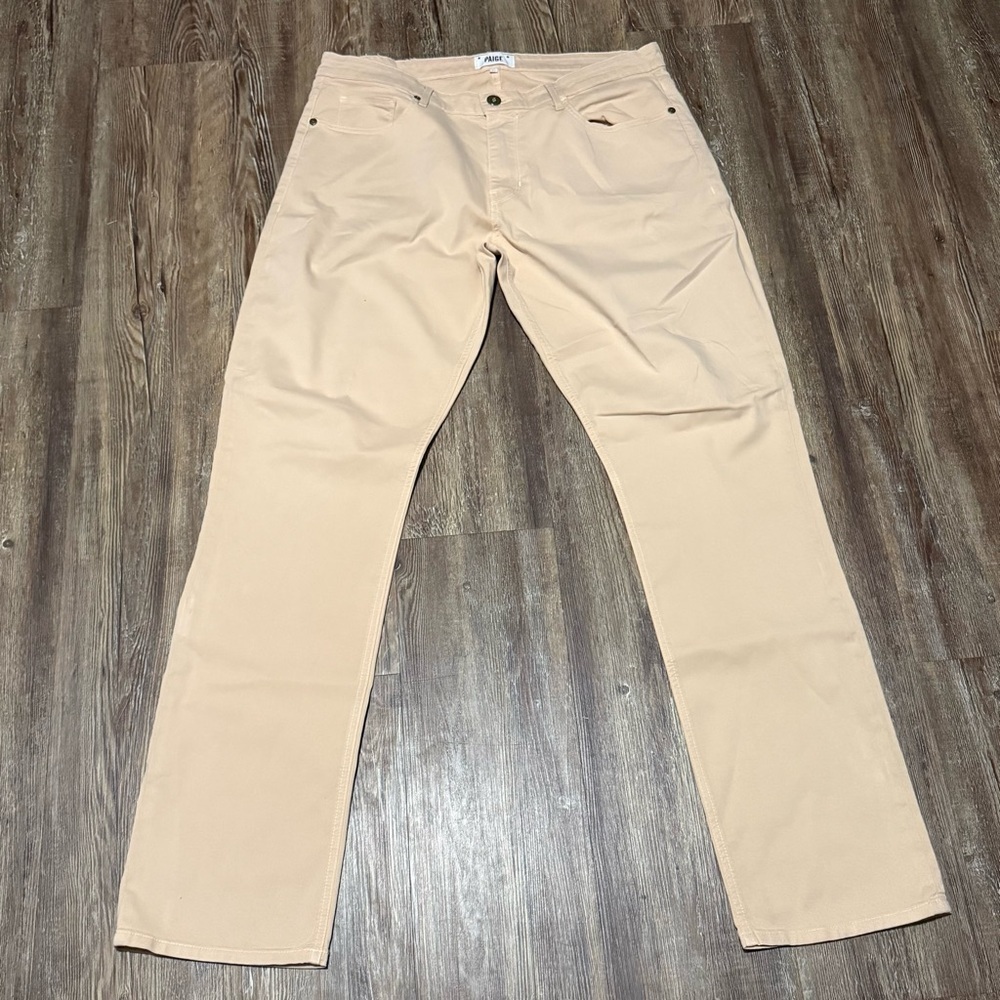 Paige Normandie Pants Men's 36 High Rise Chino Japanese Twill in Hatch Wash